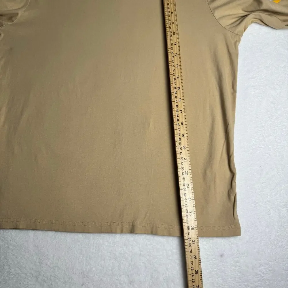 Kappa Long Sleeve Graphic T-Shirt Tan Beige Cotton Streetwear Crew Neck Men’s L